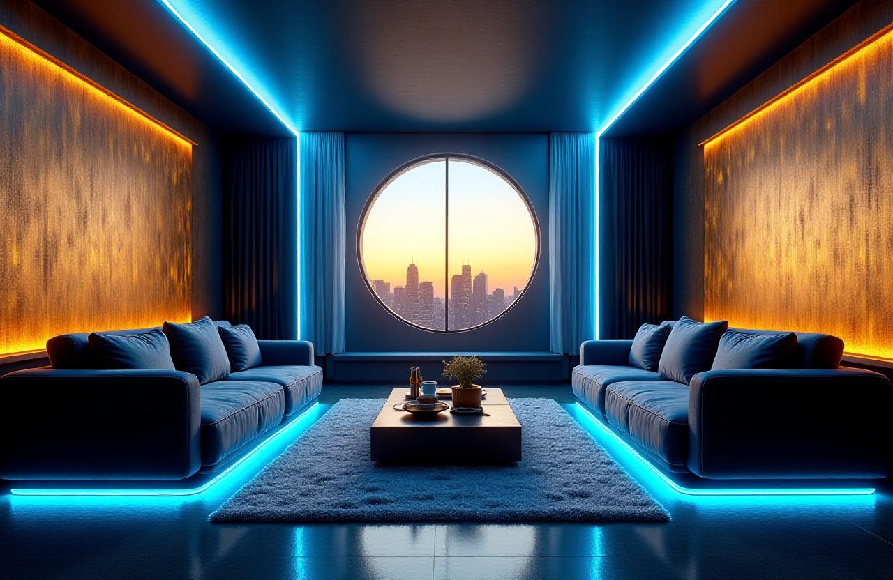 Art Deco interior mixed with smart light lines